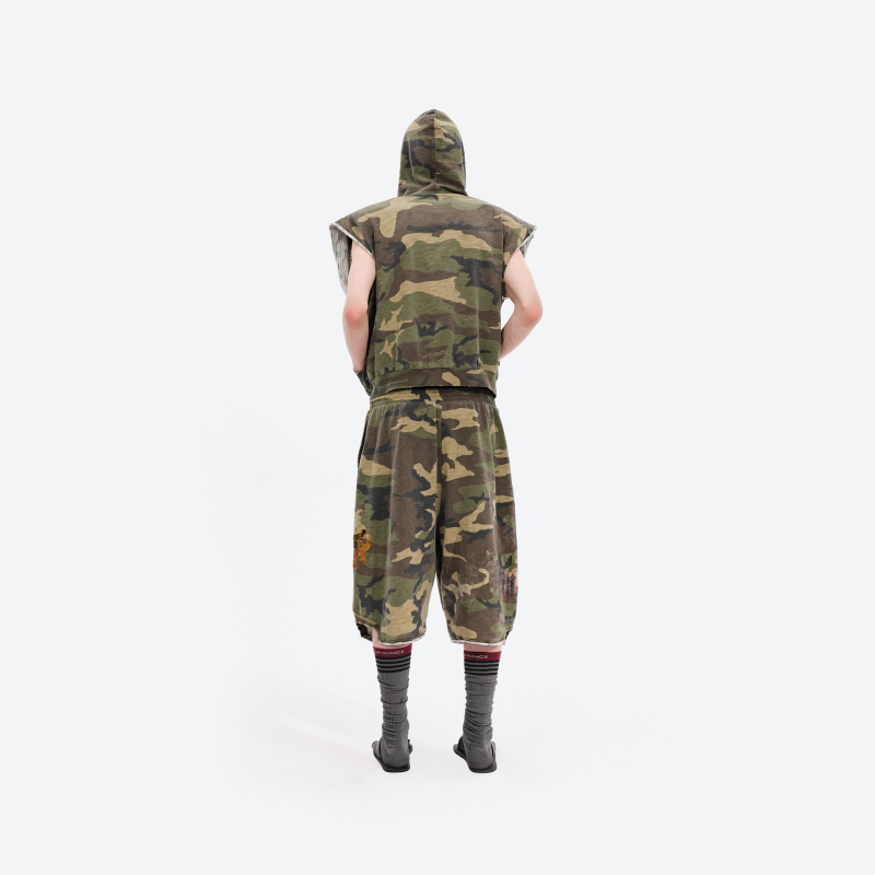 Camo Zip-Up Hooded Vest